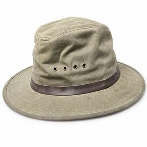 Filson Tin Cloth Packer Hat Size Small Made In USA Waxed Canvas Safari